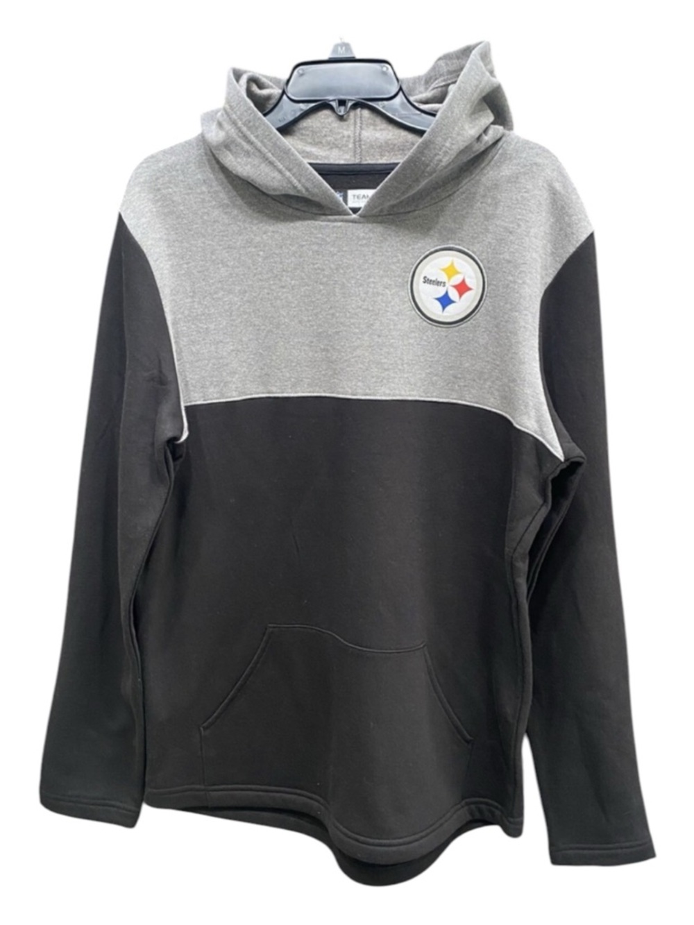 Pittsburgh Steelers Hoodie Large Black Gray NFL Draft Game Day Pullover